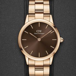 Daniel Wellington Unisex Iconic Link Amber 36mm Brown Dial Round Analogue Watch-DW00100461-image-88