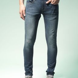 Flying Machine Men Blue Jackson Skinny Fit Mid-Rise Low Distress Stretchable Jeans-picture-39