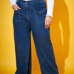 SASSAFRAS Curve Women Blue Comfort Straight Fit Clean Look Jeans-image-75