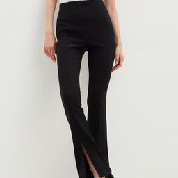 DOROTHY PERKINS Women Ribbed Slit Hem Flared Trousers-image-85