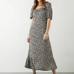 DOROTHY PERKINS Floral Print Puff Sleeves Ruffled Maxi Dress-picture-44