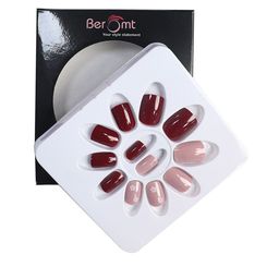 BEROMT 12 Pcs Long-Lasting Casual Salon Finish Press On Nails - Shade 763-image-3