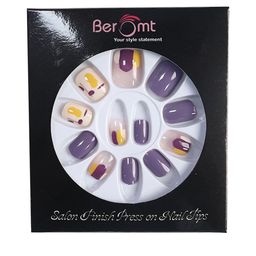 BEROMT 12 Pcs Long-Lasting Casual Salon Finish Press On Nails - Shade 768-image-19