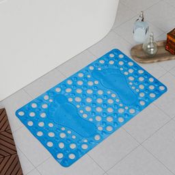 Kuber Industries Blue Set Of 2 Hole Anti-Skid Bathroom Mat-8