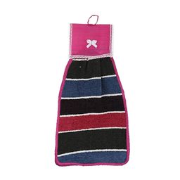 Kuber Industries Pink & Black 4 Pieces Cotton Striped Kitchen Towel-33