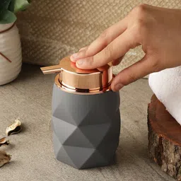 The Decor Mart Grey Solid Diamond Cut Soap Dispenser-picture-22