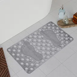 Kuber Industries Grey Set Of 2 Hole Anti-Skid Bathroom Mat-image-62
