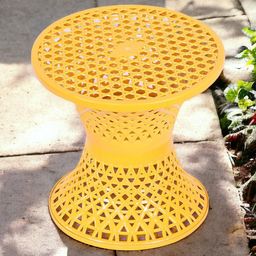 Kuber Industries 2-pcs Yellow & White Seating Damroo Stool for Balcony-17