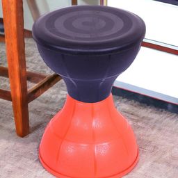 Kuber Industries 2-Pcs Black & Orange-Coloured SeatingDamroo Stools-13