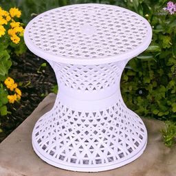 Kuber Industries 2-pcs-White Seating Damroo Stool for Balcony-42