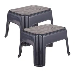 Kuber Industries Grey 2 piece Solid Plastic Step Stool-picture-25