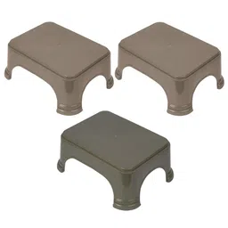 Kuber Industries Grey 3 Pieces Solid Step Stool-49