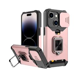 Luxury Kase LK177 Camera Slide Protection Ring Magnetic Kickstand iPhone 14 Plus Back Case-image-40