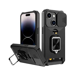 Luxury Kase LK177 Camera Slide Protection Ring Magnetic Kickstand iPhone 14 Plus Back Case-image-58