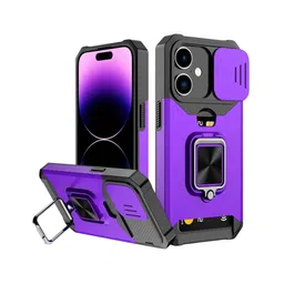 Luxury Kase LK177 Camera Slide Protection Ring Magnetic Kickstand iPhone 16 Plus Back Case-image-70