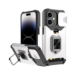 Luxury Kase LK177 Camera Slide Protection Ring Magnetic Kickstand iPhone 16 Plus Back Case-image-64