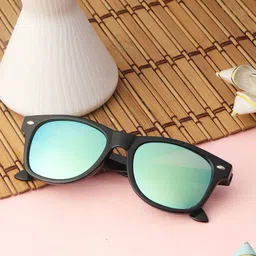 PASSION PETALS Unisex Kids Green Lens & Black Aviator Sunglasses with Polarised and UV Protected Lens-22