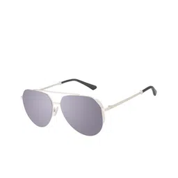 Chilli Beans Unisex Grey Lens & Silver-Toned Aviator Sunglasses with UV Protected Lens-50