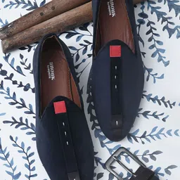 Anouk Men Blue Velvet Loafers-image-24