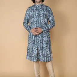 TABARD Geometric Printed Regular Straight Pure Cotton Kurta With Churidar-24
