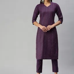 KALINI Women Regular Thread Work Kurta with Trousers-picture-44