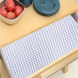 Kuber Industries Grey & White Zig Zag Design EVA BPA Free Shelf Liner-24