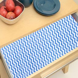Kuber Industries Blue & White Zig Zag Design EVA BPA Free Shelf Liner-15