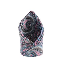 PELUCHE Men Pink & Blue Printed Pocket Square-image-19