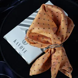 KOVOVE Orange & Brown Checked Pocket Square-image-72