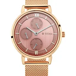 Titan Women Brass Dial & Stainless Steel Bracelet Style Straps Analogue Watch NQ2652WM01-image-53