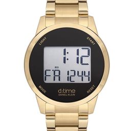 Daniel Klein Men Round Dial Stainless Steel Bracelet Style Straps Digital Automatic Watch-40