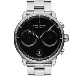 Nordgreen Men Black Dial & Silver Toned Stainless Steel Bracelet Style Straps Analogue Watch PI42SI3LSIBL-23
