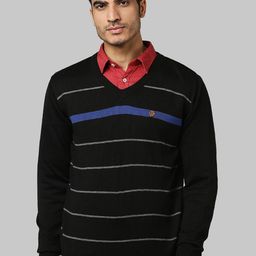 Raymond Men Black Striped Pullover-picture-49