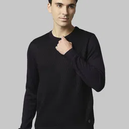 Raymond Men Violet Checked Pullover-image-25