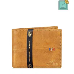 Walrus Men Yellow Ecofriendly Vegan Leather Bi-Fold Men Wallet With RFID Protection-image-43