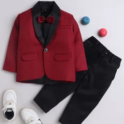 Lil homies Boys Shawl Collar Single Breasted Pure Cotton 2 Piece Party Suit-image-23