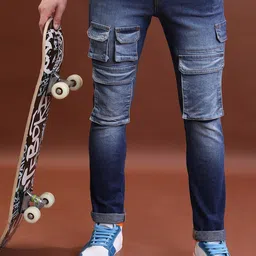 HIGHLANDER Men Blue Slim Fit Clean Look Light Fade Stretchable Jeans-image-35