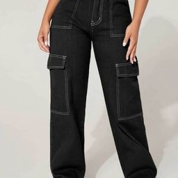 Next One Women Smart Wide Leg High-Rise Clean Look Cotton Stretchable Jeans-picture-11