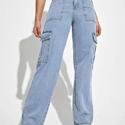 Kotty Women Jean Straight Fit High-Rise Stretchable Cargo Jeans-picture-6