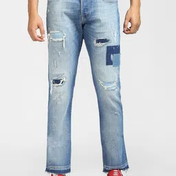 Jack & Jones Men Blue Low-Rise Highly Distressed Heavy Fade Stretchable Jeans-image-38