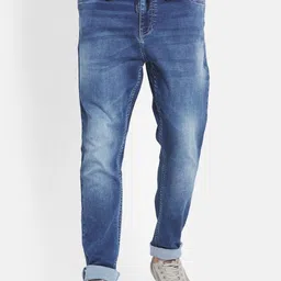 Octave Men Blue Straight Fit Heavy Fade Stretchable Jeans-image-74