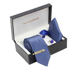 MUTAQINOTI Men Silk Blend Necktie Accessory Gift Set-picture-1