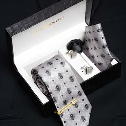 MUTAQINOTI Men Silk Blend Necktie Accessory Gift Set-image-78
