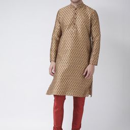 DEYANN Men Ethnic Motifs Printed Kurta with Churidar-image-42