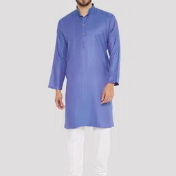 Maharaja Band Collar Regular Linen Kurta With Churidar-picture-18