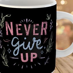 Keviv Black & Pink Text or Slogans Printed Ceramic Glossy Mug 325 ml-image-0