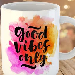 Keviv White & Pink Text or Slogans Printed Ceramic Glossy Mug 325 ml-image-54