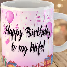 Keviv White & Pink Text or Slogans Printed Ceramic Glossy Mug 325 ml-picture-4