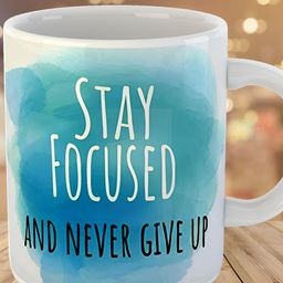 Keviv Blue & White Text or Slogans Printed Ceramic Glossy Mug 325 ml-image-91