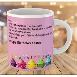 Keviv Pink & White Text or Slogans Printed Ceramic Glossy Mug 325 ml-image-83